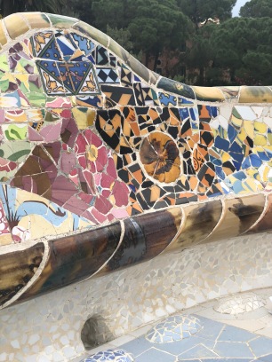 The use of mosaic saved time and money when creating curved structures. Plus it's beautiful!