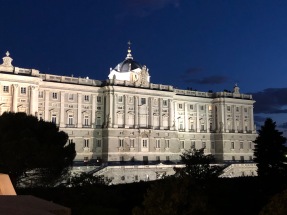 The Royal Palace after sundown